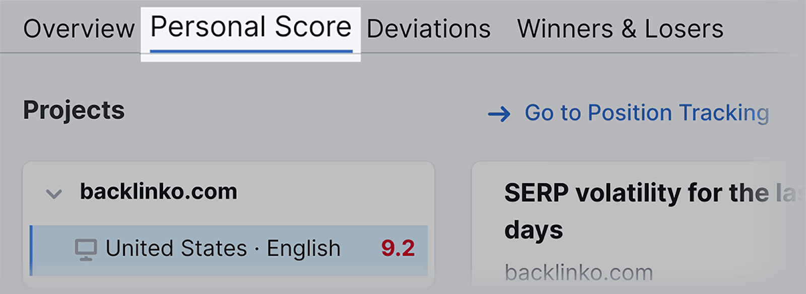 Click on 'Personal Score'